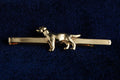 9ct gold dog tie clip, Birmingham hallmarked