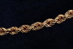 Solid 9ct yellow gold Italian rope chain necklace, 41 cm, Birmingham hallmarked EEC