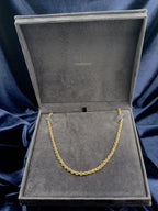 Solid 9ct yellow gold Italian rope chain necklace, 41 cm, Birmingham hallmarked EEC