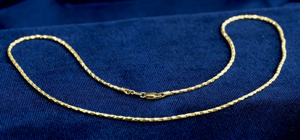 Solid 9ct gold Italian chain necklace, 46 cm, Sheffield hallmarked
