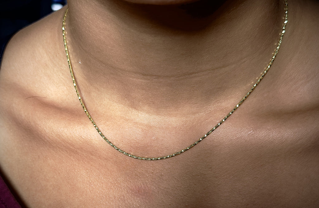 Solid 9ct gold Italian chain necklace, 46 cm, Sheffield hallmarked