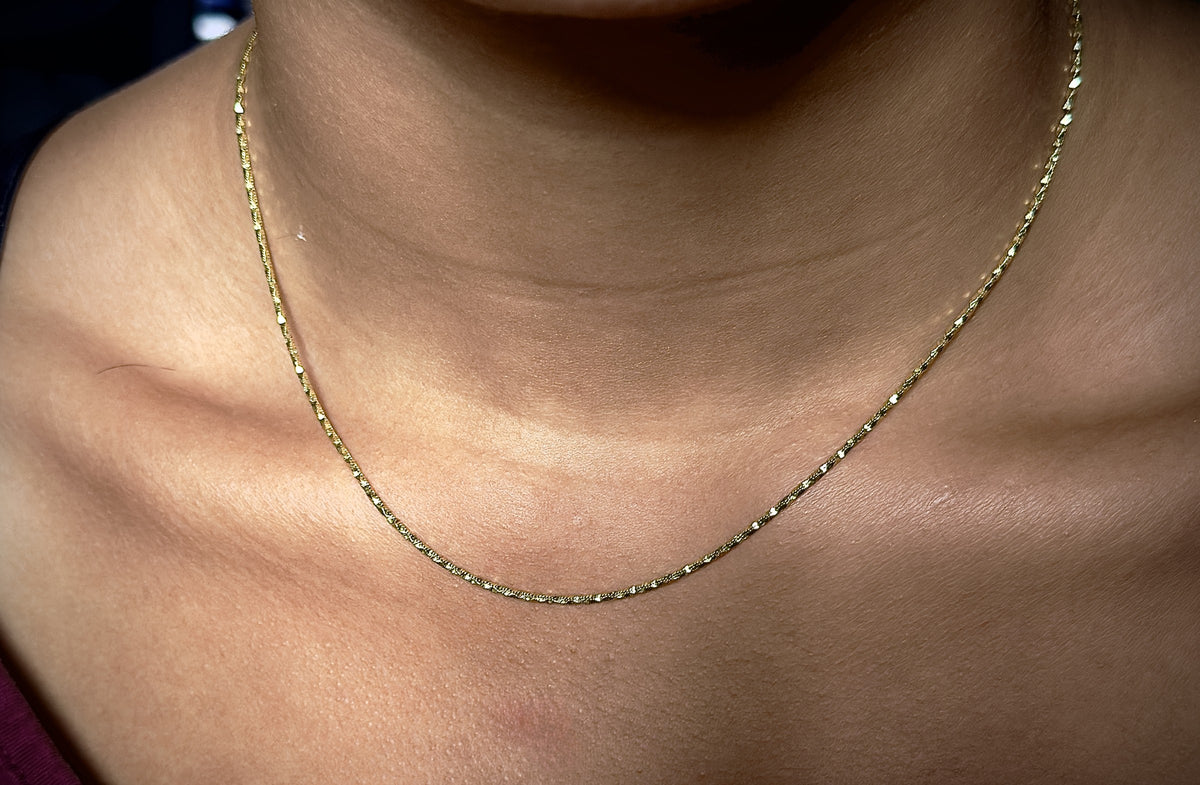 Solid 9ct gold Italian chain necklace, 46 cm, Sheffield hallmarked