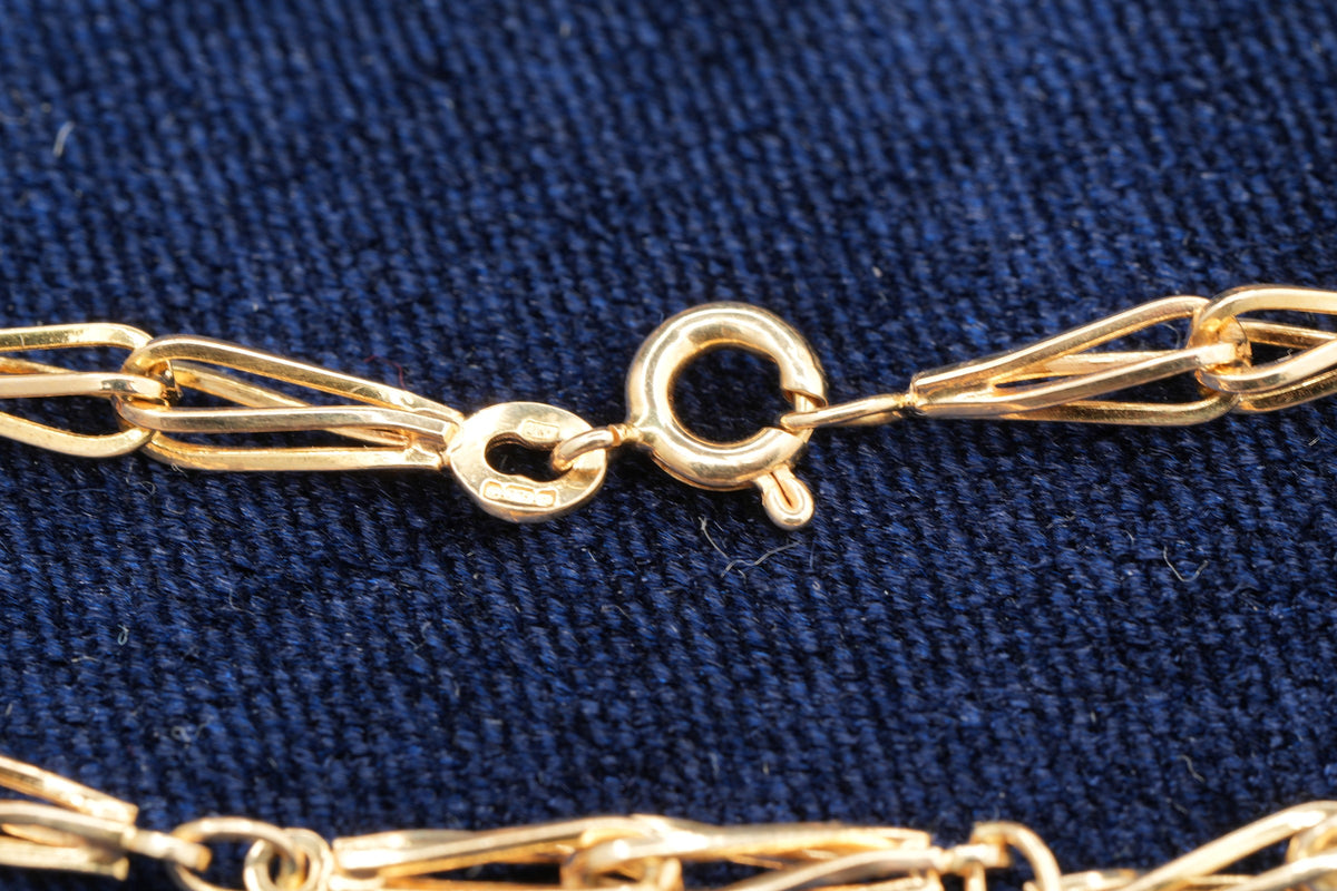 Solid 9ct gold Italian chain necklace, 51 cm, UK hallmarked