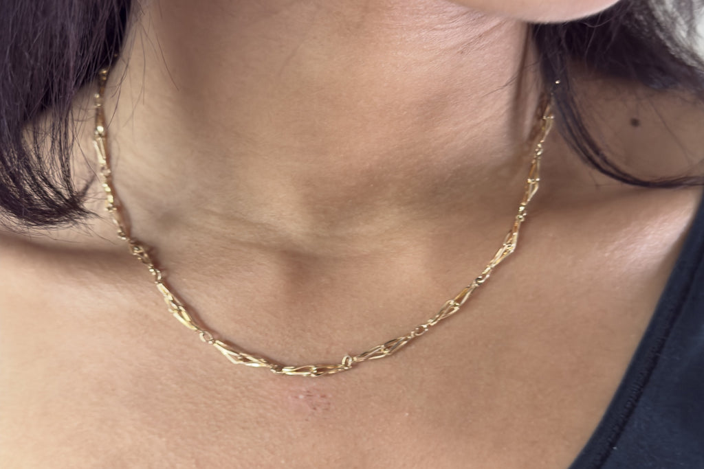 Solid 9ct gold Italian chain necklace, 51 cm, UK hallmarked