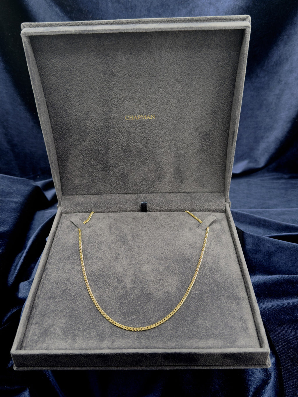 Solid 9ct gold curb chain necklace, 61 cm, UK hallmarked
