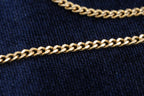 Solid 9ct gold curb chain necklace, 61 cm, UK hallmarked