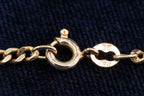 Solid 9ct gold curb chain necklace, 61 cm, UK hallmarked