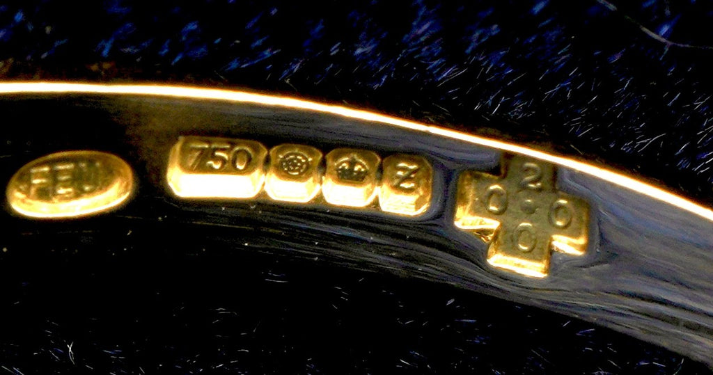 18ct gold seven stone diamond half hoop ring, Sheffield hallmarked, size R