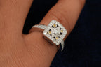 V&Co 18ct white gold Art Deco diamond panel ring, London hallmarked 750
