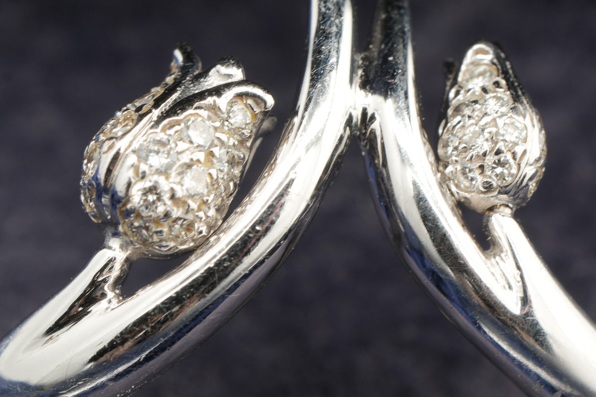 Shaun Leane Maybell 18ct white gold diamond pave ring, London hallmarked, boxed with receipt