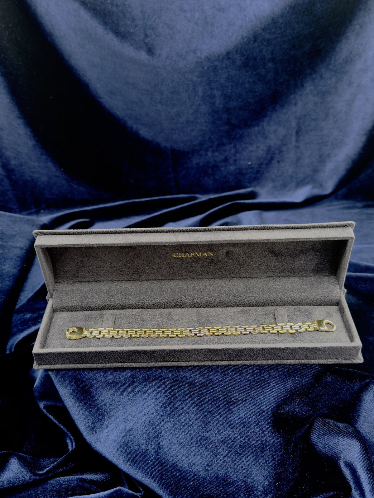 9ct yellow gold open link bracelet, 190 mm, UK hallmarked