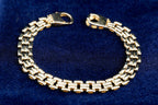 9ct yellow gold open link bracelet, 190 mm, UK hallmarked