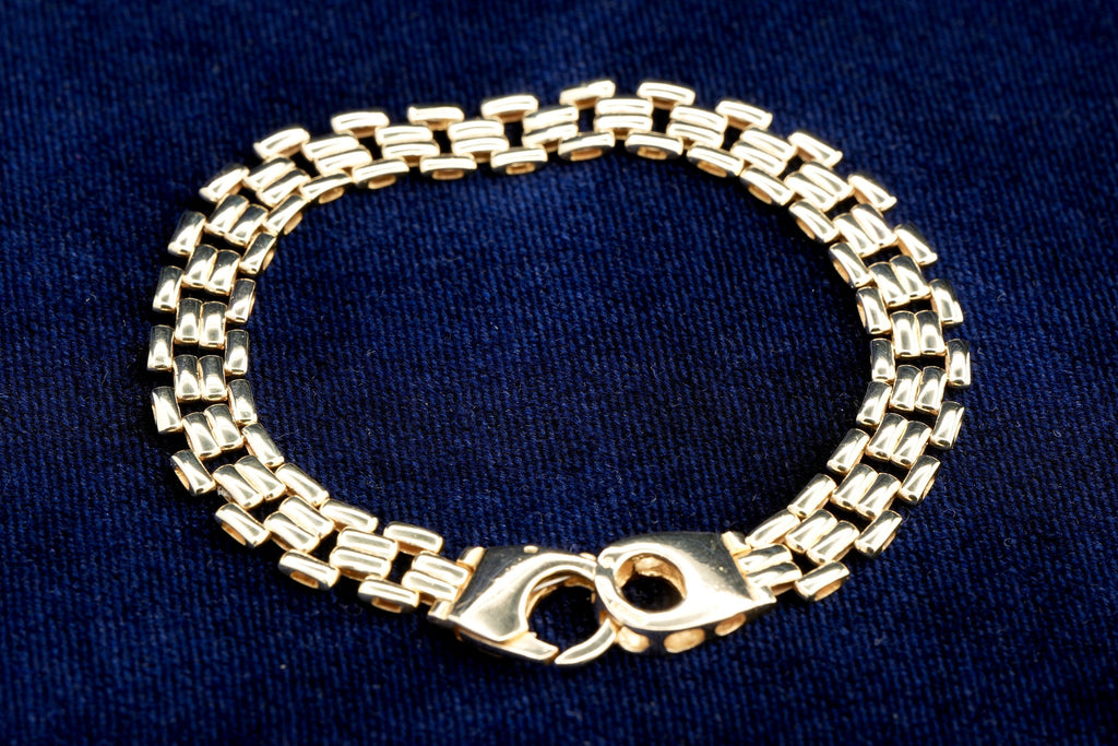 9ct yellow gold open link bracelet, 190 mm, UK hallmarked