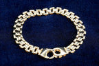 9ct yellow gold open link bracelet, 190 mm, UK hallmarked