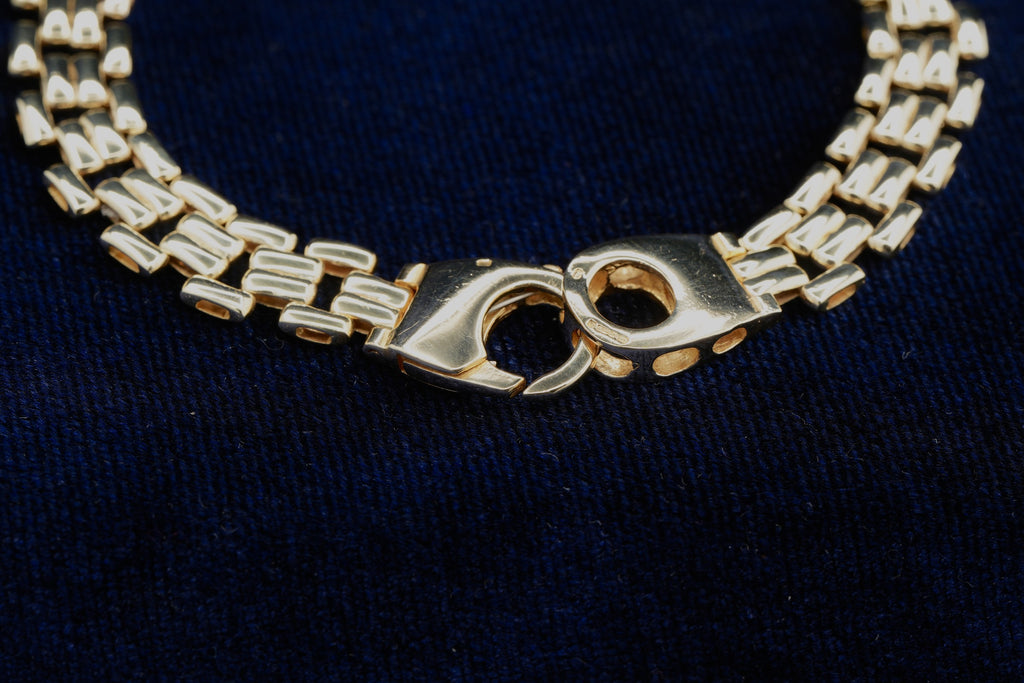 9ct yellow gold open link bracelet, 190 mm, UK hallmarked