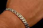 9ct yellow gold open link bracelet, 190 mm, UK hallmarked
