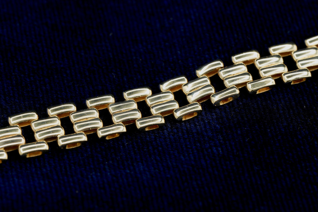 9ct yellow gold open link bracelet, 190 mm, UK hallmarked
