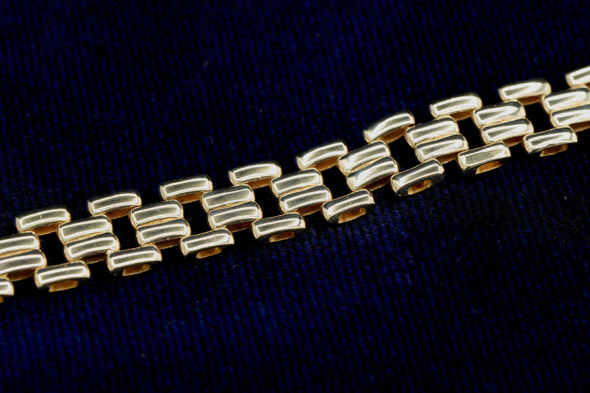 9ct yellow gold open link bracelet, 190 mm, UK hallmarked