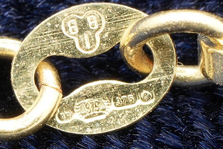 Solid 9ct gold Italian chain necklace, 46 cm, Sheffield hallmarked