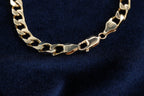 Solid 9ct yellow gold curb bracelet, 18.5 cm, hallmarked