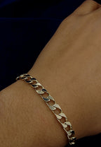 Solid 9ct yellow gold curb bracelet, 18.5 cm, hallmarked
