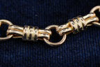 14ct yellow gold hay bale link bracelet with T-bar, 19.5 cm, hallmarked