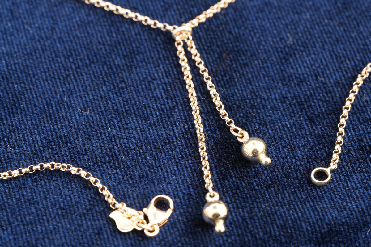 9ct gold fine belcher link necklace, 45.5 cm, Sheffield hallmarked