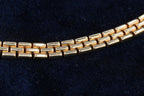 9ct yellow gold Italian brick link bracelet, hallmarked