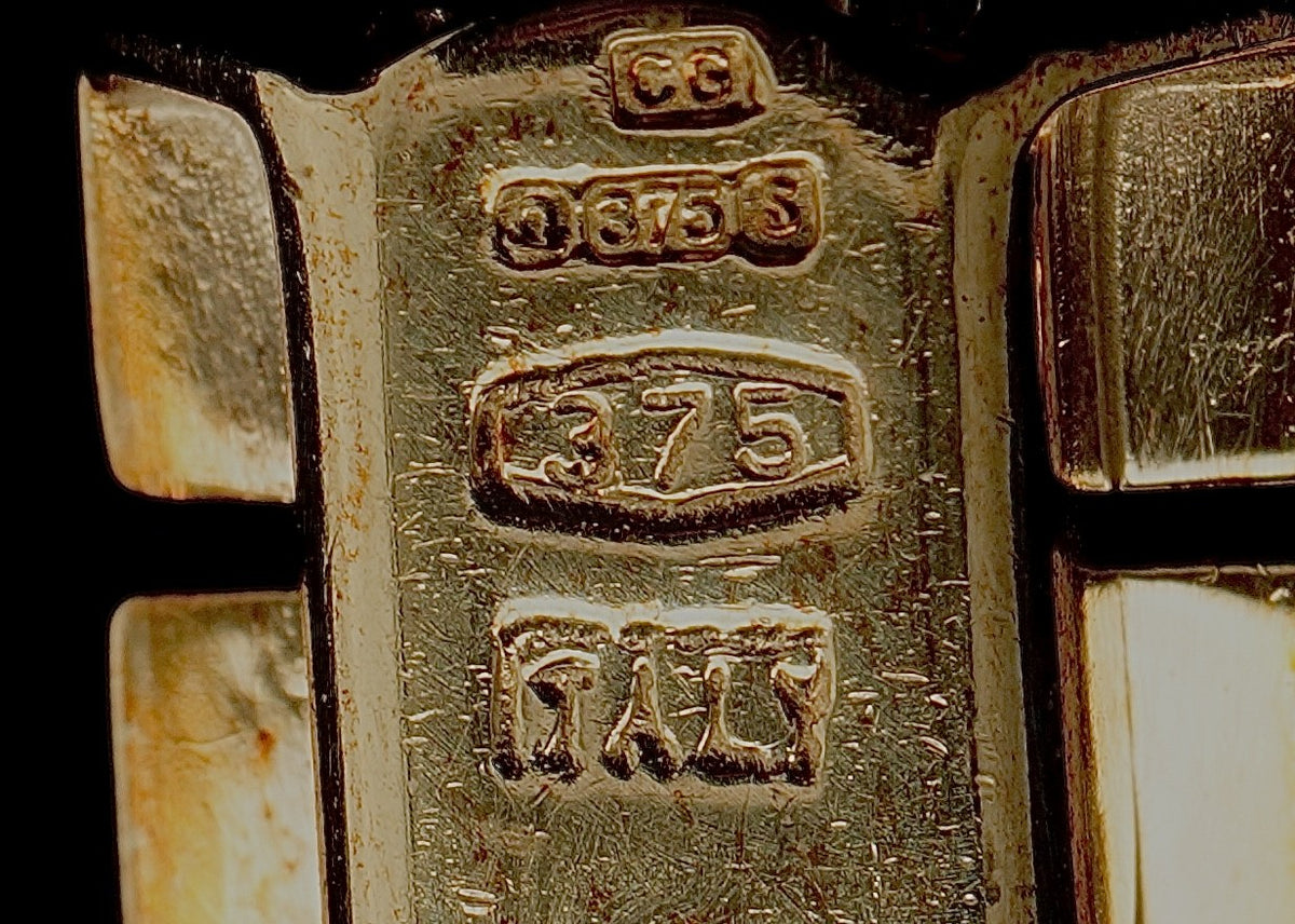 9ct yellow gold Italian brick link bracelet, hallmarked