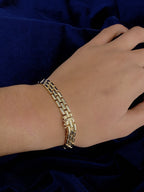 9ct yellow gold Italian brick link bracelet, hallmarked