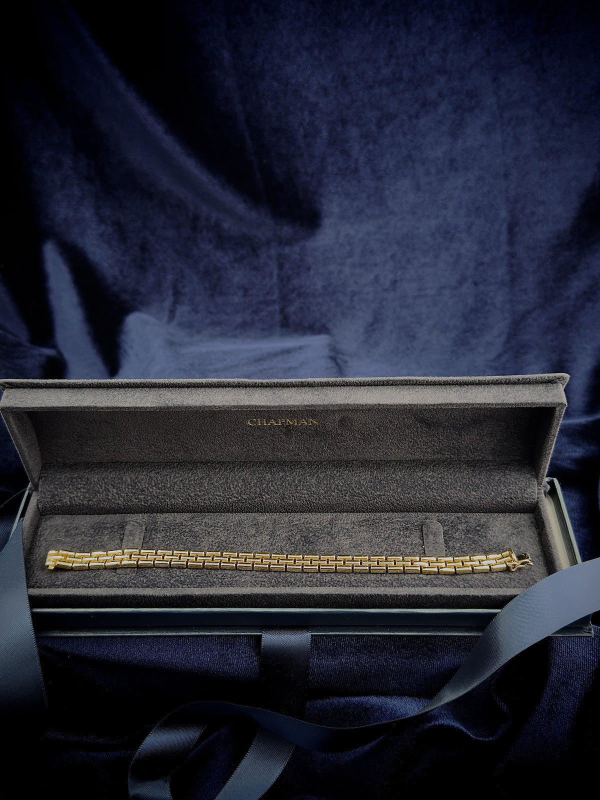 9ct yellow gold Italian brick link bracelet, hallmarked