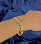 9ct yellow gold open mesh effect bracelet, Sheffield hallmarked