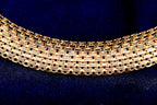 9ct yellow gold open mesh bracelet, hallmarked