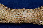 9ct yellow gold open mesh bracelet, hallmarked