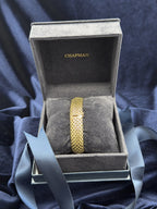 9ct yellow gold open mesh bracelet, hallmarked