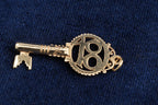 Solid 9ct yellow gold 18th birthday key charm, hallmarked