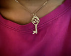 Solid 9ct yellow gold 18th birthday key charm, hallmarked