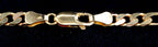 Solid 9ct yellow gold figaro chain necklace, 30 inch, 21.74 g, hallmarked