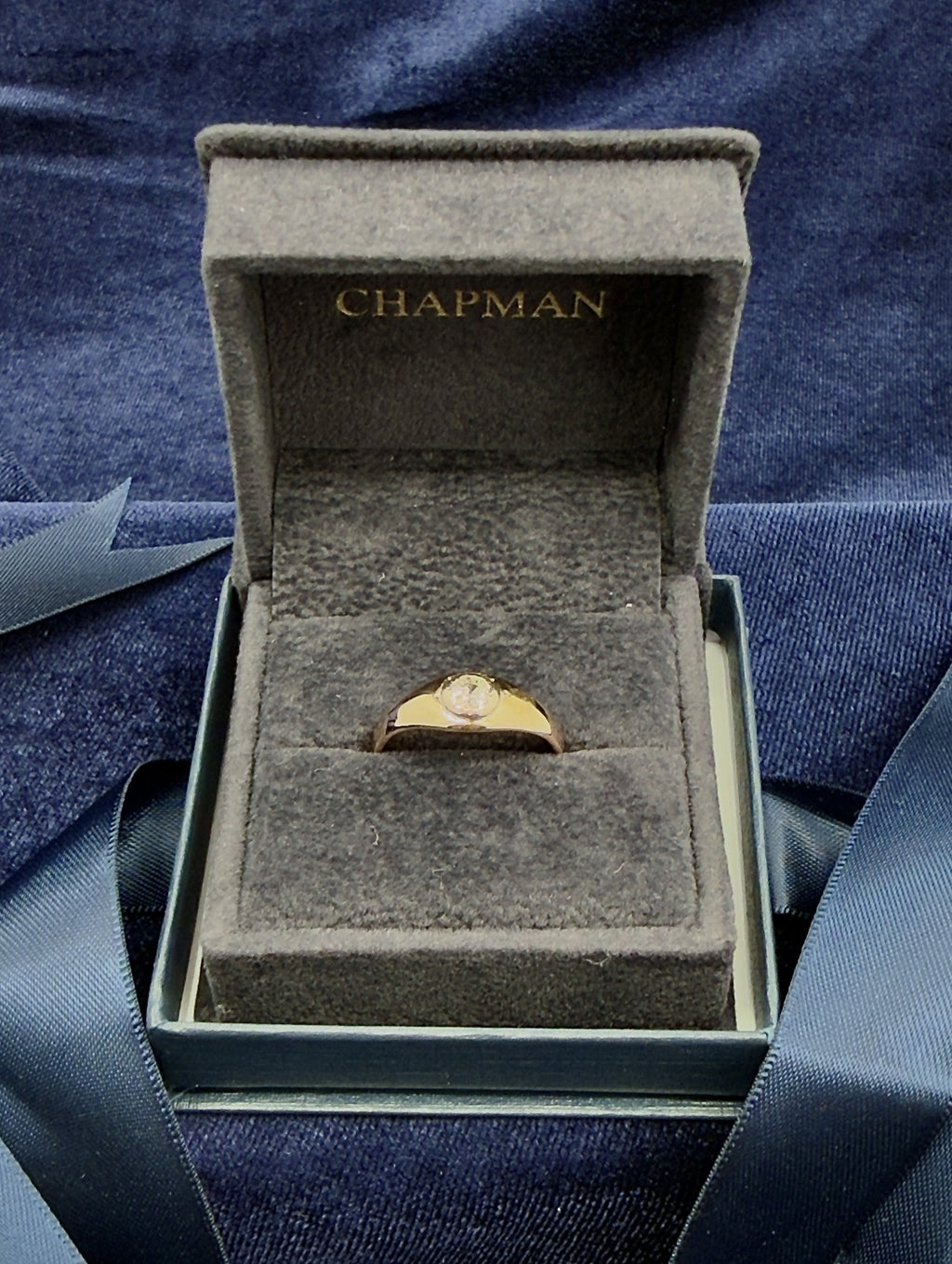 antique 22ct gold old cut diamond gypsy ring, size O, hallmarked