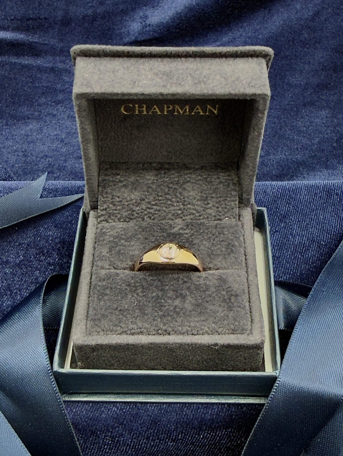 antique 22ct gold old cut diamond gypsy ring, size O, hallmarked