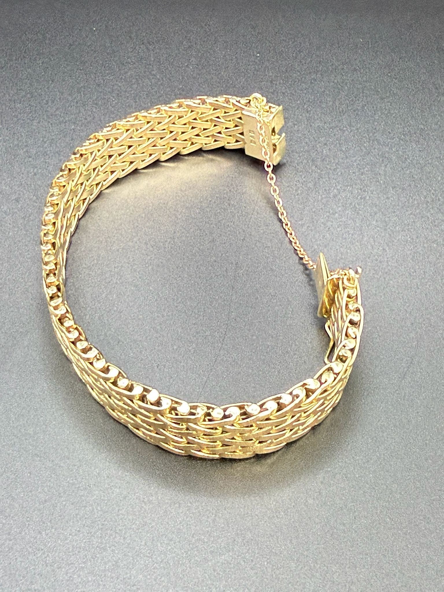 9ct Gold Woven Mesh Bracelet Smith & Pepper Birmingham 1967 Hallmarked 40g 20cm