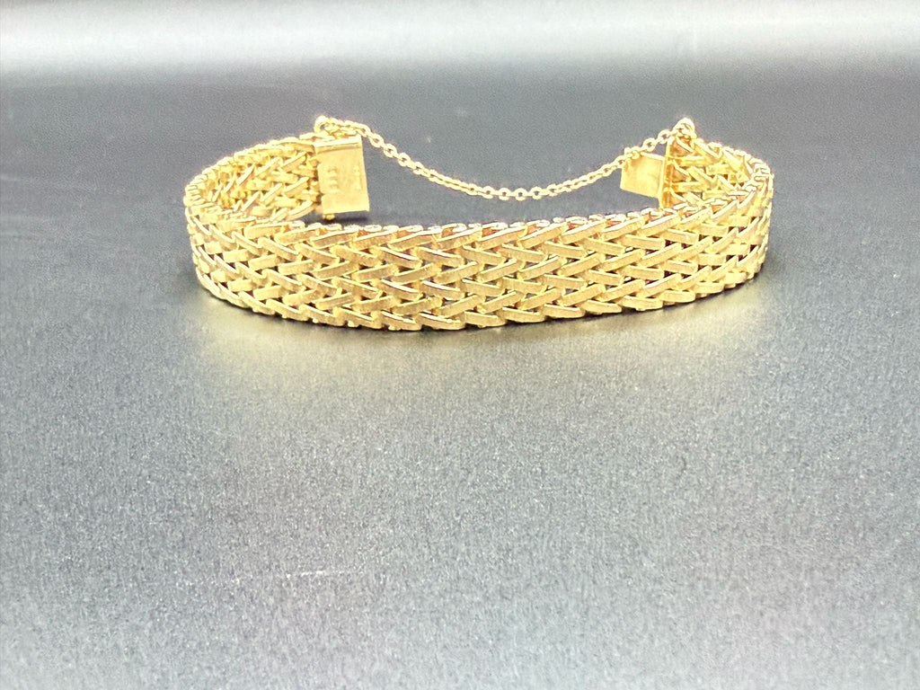 9ct Gold Woven Mesh Bracelet Smith & Pepper Birmingham 1967 Hallmarked 40g 20cm
