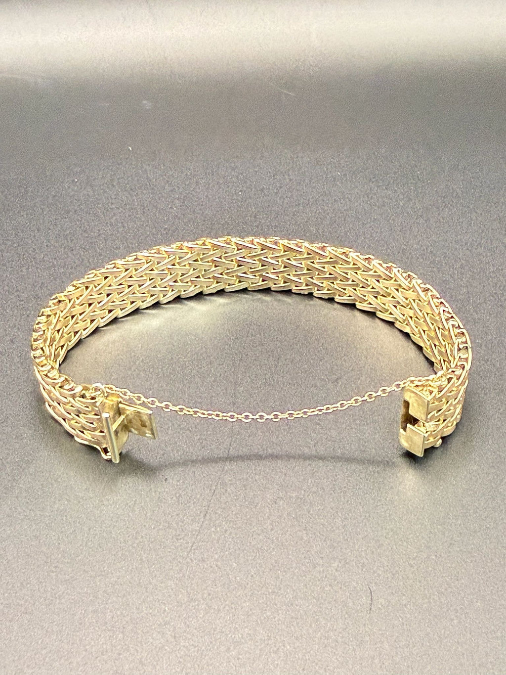 9ct Gold Woven Mesh Bracelet Smith & Pepper Birmingham 1967 Hallmarked 40g 20cm
