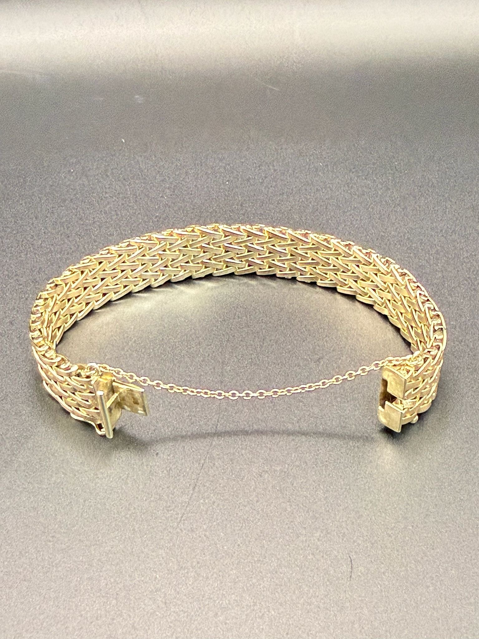 9ct Gold Woven Mesh Bracelet Smith & Pepper Birmingham 1967 Hallmarked 40g 20cm