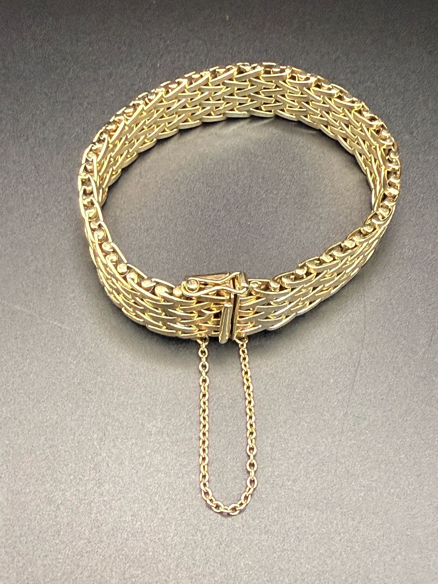 9ct Gold Woven Mesh Bracelet Smith & Pepper Birmingham 1967 Hallmarked 40g 20cm