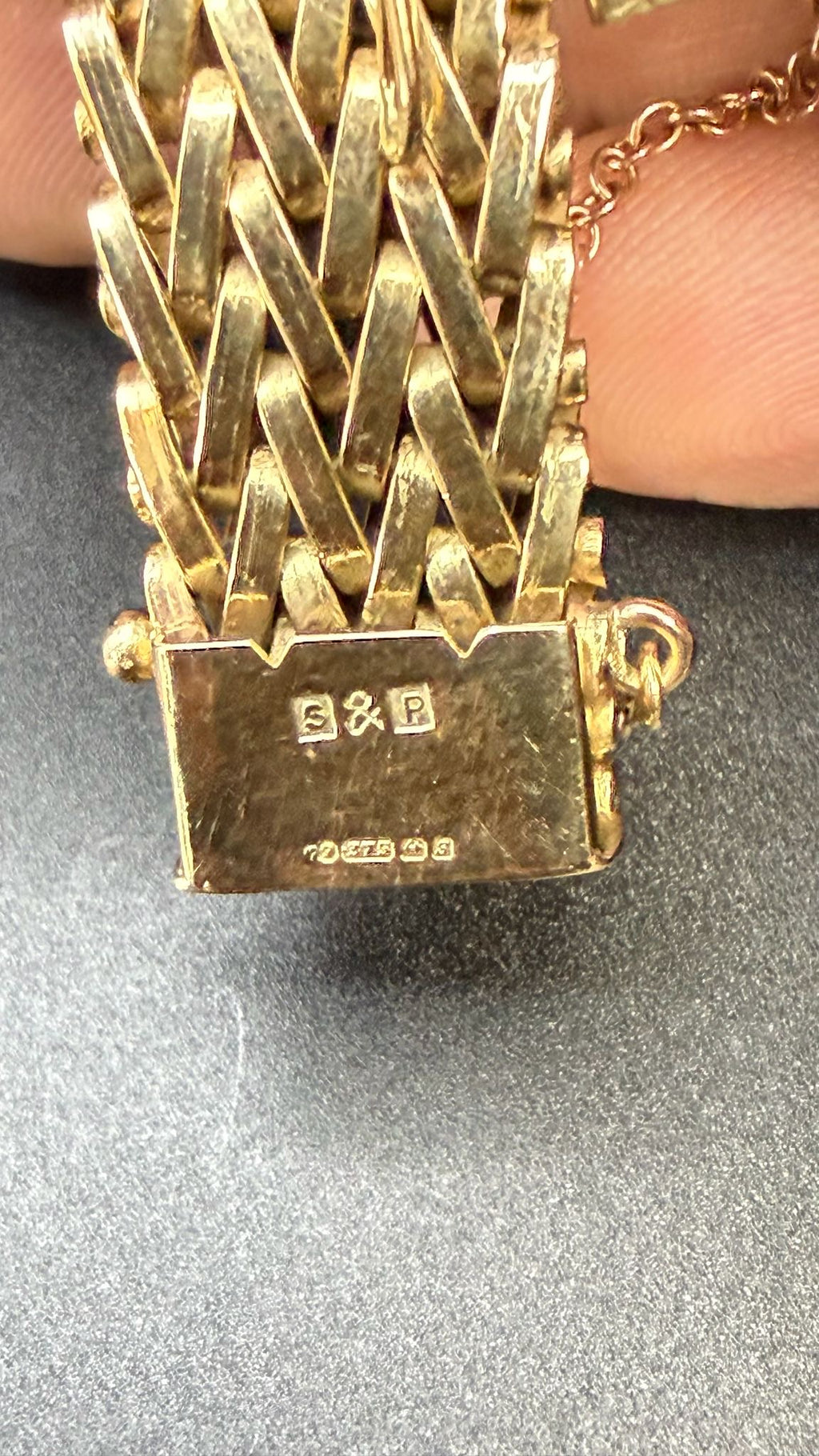 9ct Gold Woven Mesh Bracelet Smith & Pepper Birmingham 1967 Hallmarked 40g 20cm