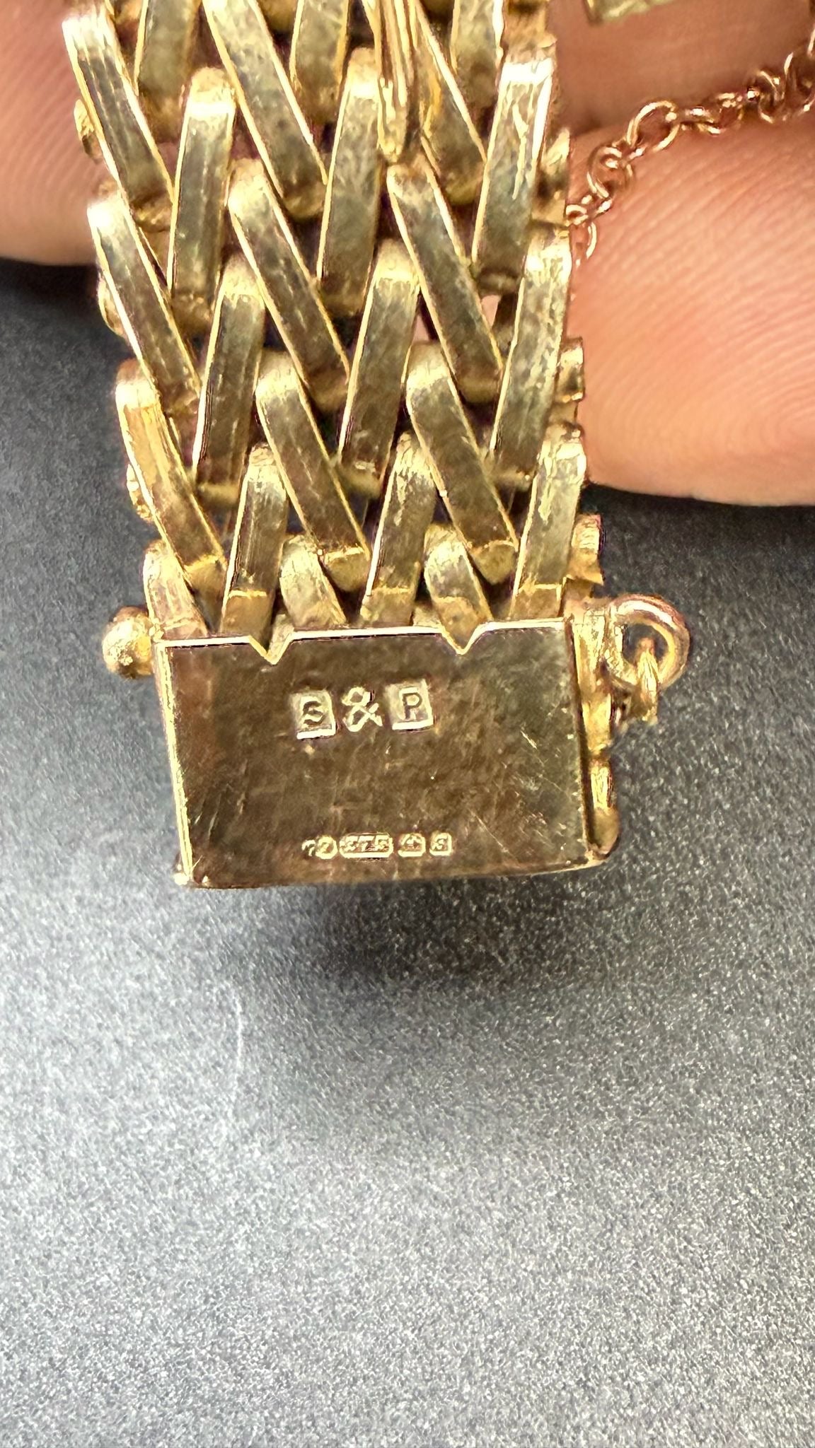 9ct Gold Woven Mesh Bracelet Smith & Pepper Birmingham 1967 Hallmarked 40g 20cm