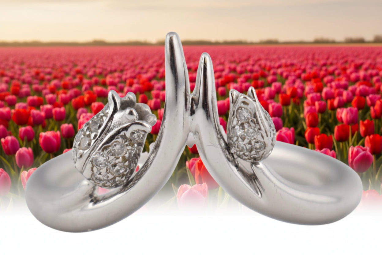 Shaun Leane Maybell 18ct White Gold Diamond Ring Size P 6g 750 Box + Receipt