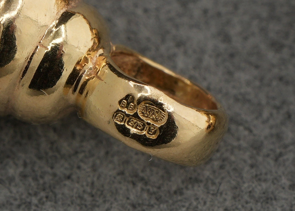 9ct yellow gold oval and hoop link bracelet, hallmarked