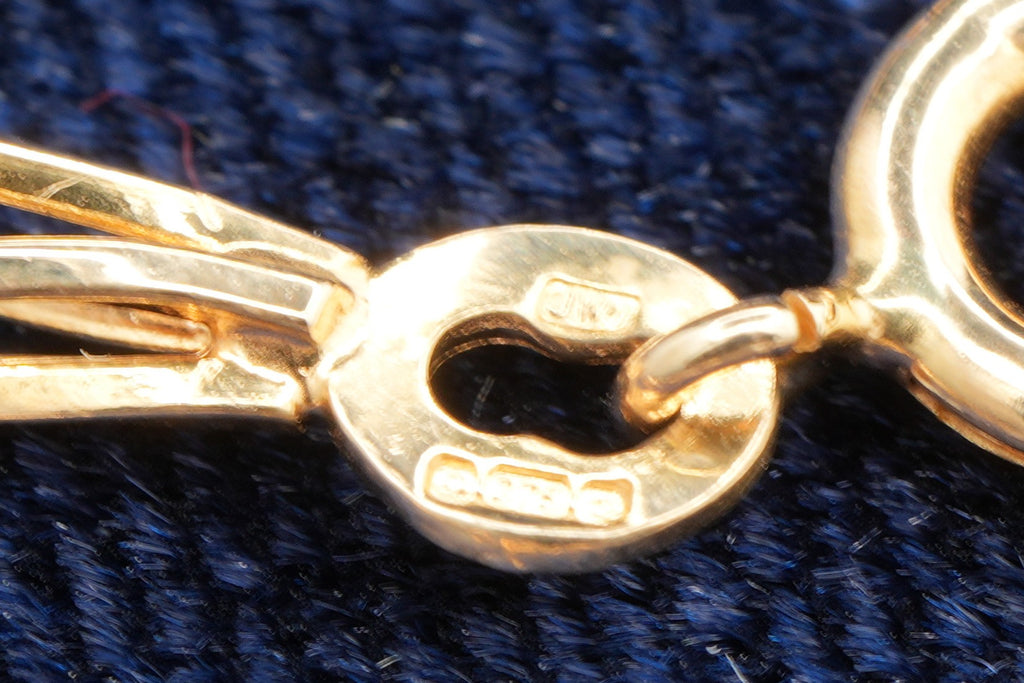 Solid 9ct gold Italian chain necklace, 51 cm, UK hallmarked